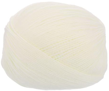 sourcing map 100% Wool Yarn, 4-Ply Wool Roving Luxurious and Soft Yarn Hand Dyed Yarn for Hand Knitting Crocheting, 3.52 OZ, 306 Yard (White, 1 Ball)