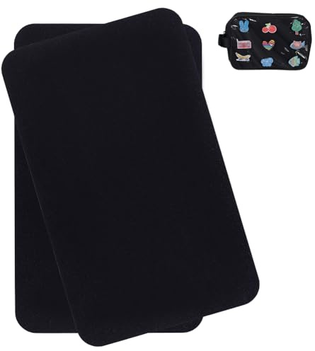 PH PandaHall 2pcs Inserts for Ita Bag, 11.4x6.9 inch Black Pin Display Insert Panel Set Rectangle Felt Bag Insert for Ita Bags Pin Display Window Bags DIY Crafts