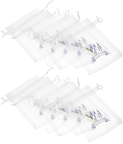WHAMVOX 20pezzi Sacchetti Di Garza Per Lavanda Sacchetti Coulisse Di Organza Vuoti Per Erbe e Spezie Appesi Riutilizzabili e Lavabili