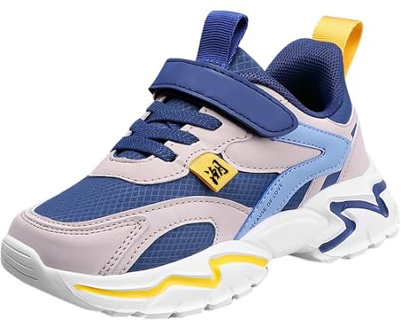 Zapatillas de deporte para niños, zapatillas de deporte para niños, antideslizantes, para exteriores, transpirables, para interiores, tenis, senderismo, zapatos descalzos, azul oscuro, 38 EU