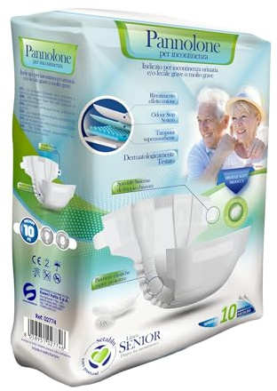 AKTIVHANDEL Inkontinenz-Windeln mit hohem Auslaufschutz, 10 Stück, Größe M, Windeln für Erwachsene, Windelhosen bei Inkontinenz und Blasenschwäche