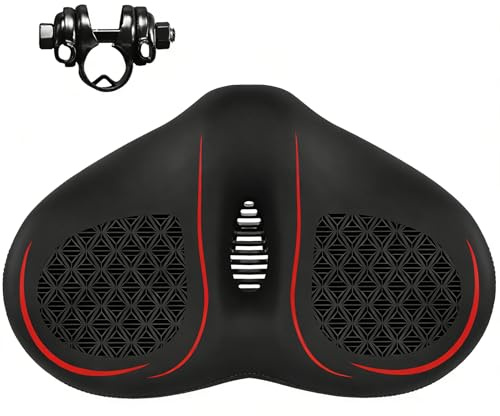 Sillín De Bicicleta, Sillín Extra Ancho para Hombre Y Mujer para Bicicleta Estática Amortiguador De PU Asiento Transpirable Universal para Bicicletas De Montaña Urbanas Eléctricas Y De Carretera