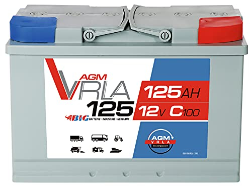 BIG AGM 125Ah C100 12V Versorgungsbatterie Solarbatterie Wohnmobil Boot Batterie GEL 105Ah 120Ah