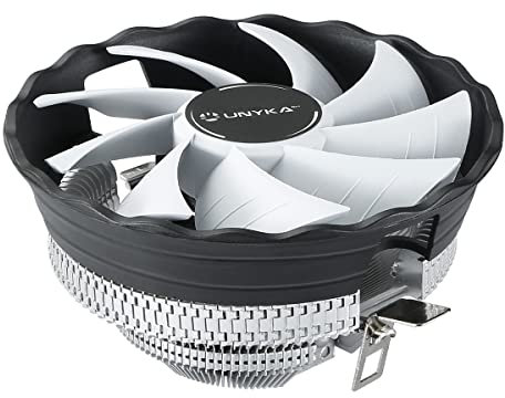 Unykach Disipador de Calor CPU Jotun DF 120 TDP 95W White, Diseño Cónico Ultra Silencioso con 9 Aspas, Ventilador Blanco y Multisocket Universal Compatible con Multitud de CPUs