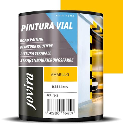 JOVIRA PINTURAS Peinture routière à base d'eau. Convient pour les passages piétons, les parkings, les routes, les aéroports, etc. (750 Millilitres, Jaune)