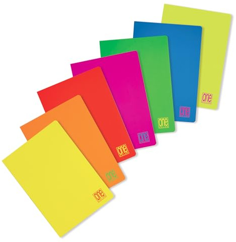 One Color Fluo - Maxi Quaderno A4 - Tinta Unita 5M Quadretti 5mm - 10pz