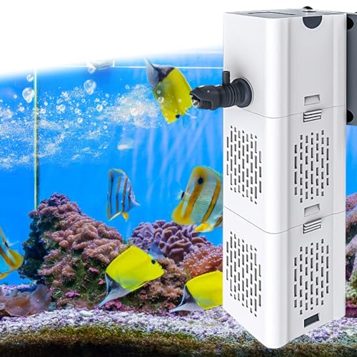 Vegena Filtro per Acquario,Filtro Interno per Acquario,Filtro Acquario,Filtro Interno Acquario,Filtro Interno Dell'acquarioo per Famiglia,Allevamento di Gamberetti per Pesci da Acquario (6W 500L / H)