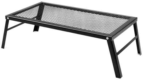 QWORK® Parrillas Barbacoa Plegable, Parrilla para Hoguera 55x30x16 cm, Ideal para Cocina al Aire Libre