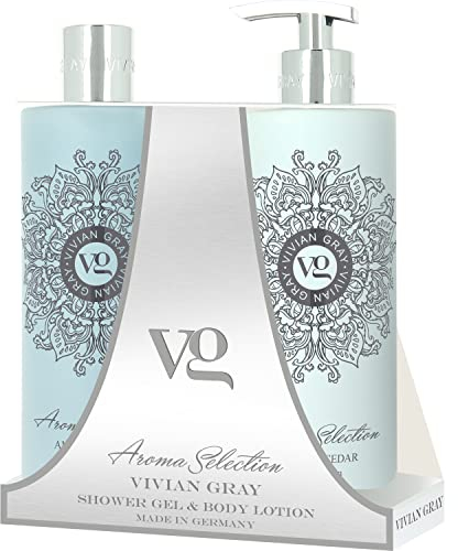 VIVIAN GRAY 2023 Aroma Selection Duschgel & Body Lotion Amber & Cedar (1000 ml Geschenkset)