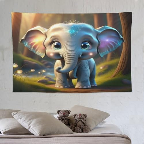 PAZZK Elefant Wandteppich, Tapisserie Room Décor, Wandtuch Tapestry Wandbehang, Wandteppiche Wandtücher, Tuch Für Die Wand In Home Living Room Decoration 150×230cm