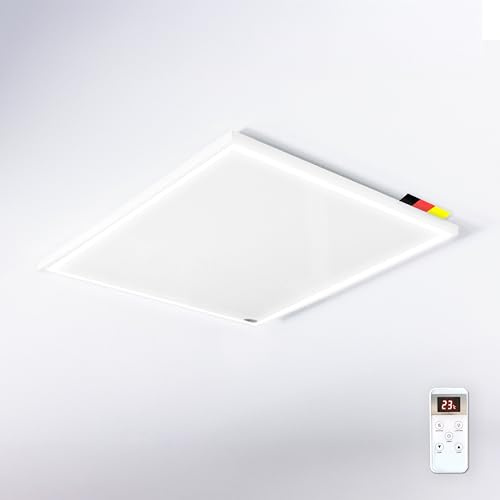 Könighaus LED Infraröd värmare - 450 watt - LED-belysning ✓ takmontering ✓ 5 års garanti ✓ dubbelt skydd ✓ fjärrkontroll ✓ dimbar ljusstyrka: kall, neutral, varm | Takvärmare med LED-ljus, fjärrkontroll, 3 ljusfärger, överhettningsskydd och 5 års tillverkargaranti
