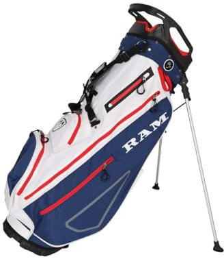 Ram Golf 9 Lightweight Stand Bag, Black/Charcoal/Silver