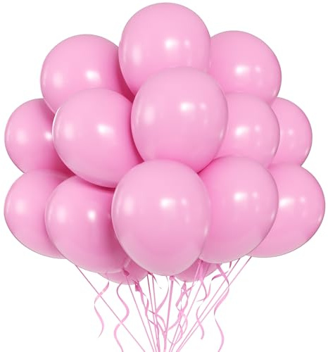 Yehnda Ballon Rose 100Pièces 12Pouces Helium Latex pour Baby Shower Mariage Baptême Saint Valentin Fête Décorations