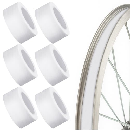 Pangda 6 Pcs Cotton Rim Tape 19mm x 2m Adhesive Bike Tire Liner, Tubeless Tape for MTB Road Gravel Bikes