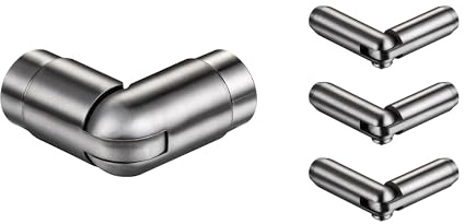 AICA Conector para barandilla de Acero Inoxidable 304 - Ángulo ajustable, Diámetro 42,4 mm, para Barandillas con 3 Barras Transversales