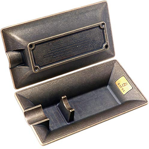 XIFEI fashion vintage cigar ashtray bronze color household cigar ashtrays single slot design (bronze)