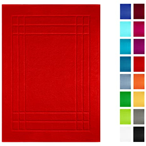Lashuma Badezimmer Fußmatte 50x70 cm, Scharlach - Rot, Badgarnitur modern Linz