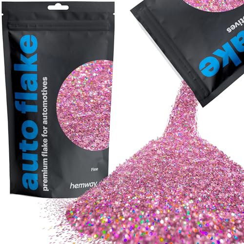 Hemway Premium Automotive Glitter Flake Paint Additive - Pink Holographic | 100g Fine Metal Flakes for Car, Truck, RV, Motorbike & Boat Decoration | Mix with Auto Paint