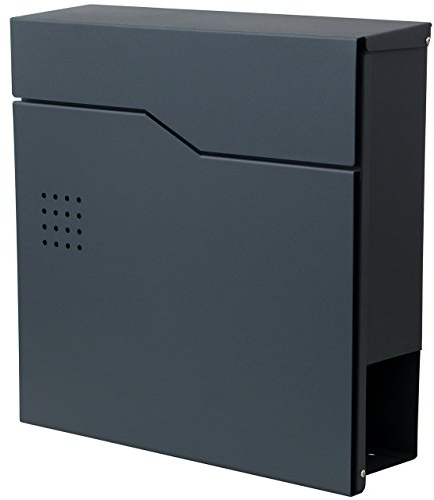 Briefkasten HWC-B30, Wandbriefkasten Postkasten Zeitungsfach, pulverbeschichtet - anthrazit