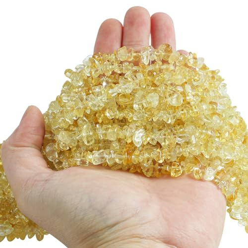 Lovionus89 150 cm citrin oregelbundet formad kristall och helande trumlade chipstenspärlor för smyckestillverkning