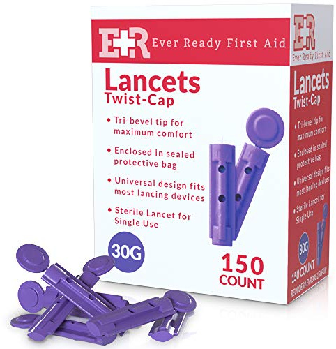 Ever Ready First Aid Sterile Twist-Cap Lancets 30G Purple - 150 Count
