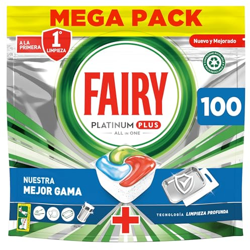 Fairy Platinum Plus Kräuterbrise, 100 Kapseln für Geschirrspüler in einem – beseitigt Glanzverlust