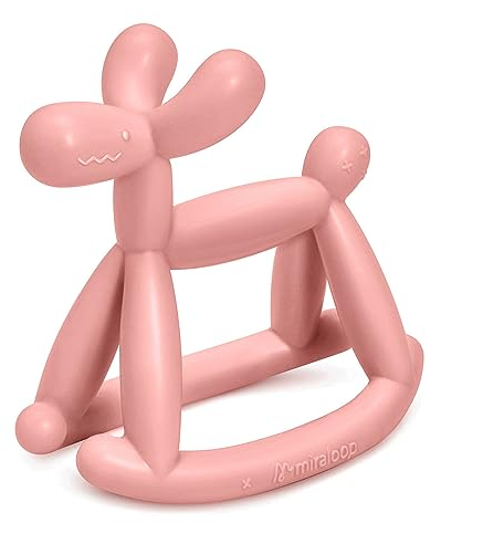 Miraloop Beißring für Baby, Jellydog Beißring Spielzeug aus Lebensmittelechtes Silikon, wundes Zahnfleisch zu Stimulieren und zu Massieren Geeignet für ab 3 Monaten Babys