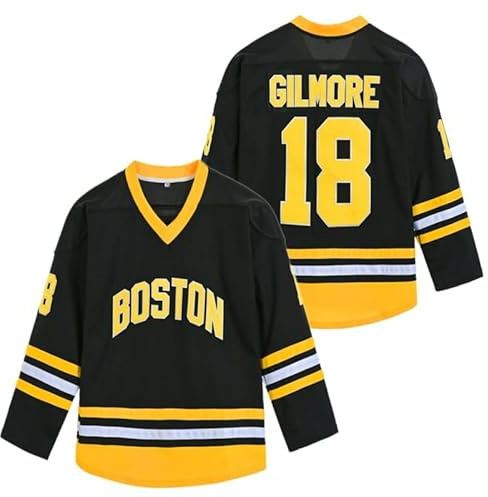 Youth Boston Happy Gilmore 18 Adam Sandler 1996 Movie Hockey Jersey Black Stitched (as1, Alpha, s, Regular, Black)