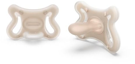 Suavinex Zero Zero Silicone Baby Pacifier w/SX Pro Physiological Pacifier Nipple (0-6M), 2Pk, Light