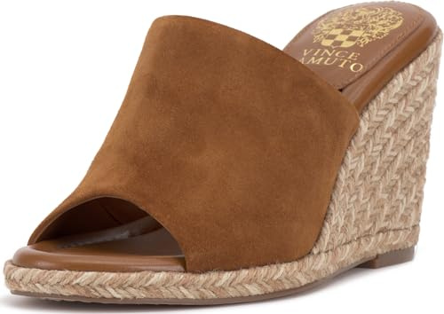 Vince Camuto Women's Fayla Wedge Sandal, Golden Walnut, 5