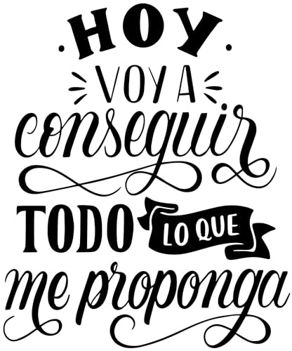 Vinilo Adhesivo Frases Motivadoras Pared Dormitorio Decorativo Espejo Familia Hogar Pegatina Adhesiva Cocina Adolescentes Habitación (23x30cm, Hoy Voy A Conseguir Todo Lo Que Me Proponga)