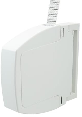IdeaGenesis - Recogedor plegable de persiana enrollable - Enrollador abatible con cinta para fijación en pared o marco ventana - Sistema universal resistente (Marfil cinta pintas, Cinta 20mm)