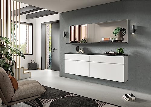 xonox.home Schuhsystem Shoelove Schuhschrankkombination Schrank-Set Schuhschränke Schuhaufbewahrung in weiß Nb., ca.190x194x27 cm