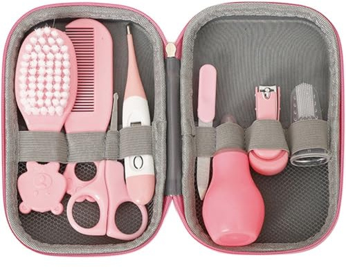 Keuyeo Kit per Assistenza Sanitaria E Toelettatura per Bambini 8 Pezzi Set per Cura del Bambino di Sicurezza Set per Assistenza Sanitaria per Scuola Materna del Neonato con Custodia