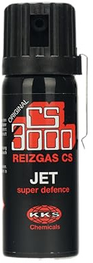 CS 3000 KO Spray 50 ml – Breitstrahl Personenabwehrspray mit BKA-Zulassung - modernes Design - CS-Spray kompakt mit Clip und Flip-Top-Deckel