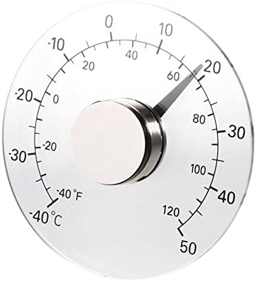 DYHWAC PNAWLLCF-65 Termómetro Temperatura Transparente Ventana Exterior Termómetro Reloj Herramienta meteorológica