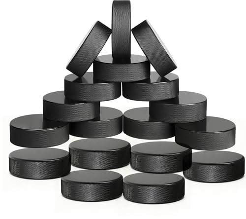 AceFox Ice Hockey Pucks for NHL-Regulation - 6oz, 3 Diameter x 1 Thick - 18-Pack Practice Pucks for Training & Games