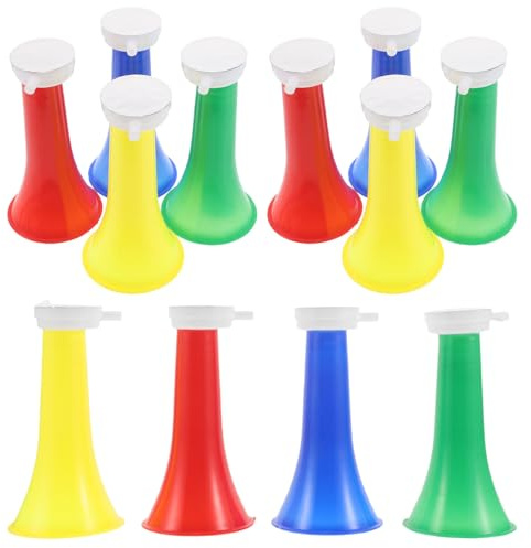Toyvian 12 Piezas Bocinas Plegables para Estadio Accesorios para Animar Equipos Eventos Deportivos y Fiestas de Fútbol Ruido Fuerte y Portátil para Adultos