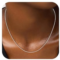 SLOONG 1MM Breit Silber Box Kette Damen