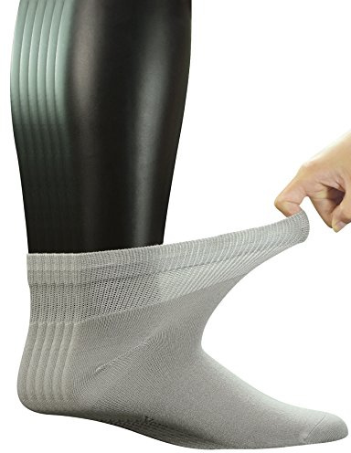 Yomandamor Men's Diabetic Ankle Socks with Seamless Toe and Non-Binding Top,6 Pairs L Size(10-13)