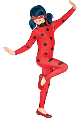 Rubie's Costume officiel Miraculous Ladybug pour enfant et masque pour les yeux, déguisement de super-héros