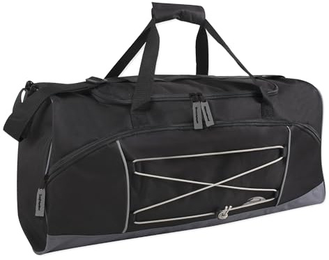 60 Litre Duffle Bag – Heavy Duty Extra Large Sports Gym Equipment Travel Duffel Bag for Men and Women (Black)