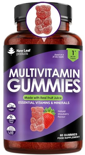 Multivitamin Gummies High Strength for Men Women - Vegetarian +14 Essential Vitamins & Minerals - Gluten Free, Non-GMO Multi Vitamins Chewable Adults Vitamin C A D E B12 B6 & Biotin, Zinc & Iodine