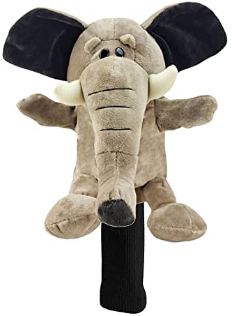 SM SunniMix Novelty Golf Club Headcover Soft Animal Wood Driver Head Cover Dust Proof Portable Funny for Women Men Golfer, Elephant