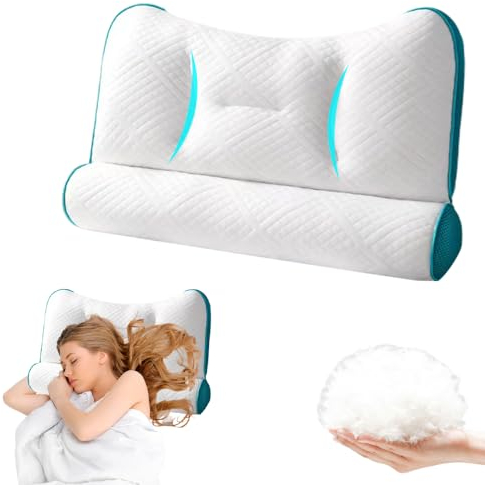 äußerst bequemes, ergonomisches Nackenstützkissen, Ergonomisches Schlafkissen, Orthopädisches Kissen Für Nacken- Und Schulterschmerzen, Kopfkissen Für Seiten- Und Rückenschläfer (40 * 60cm Blau)