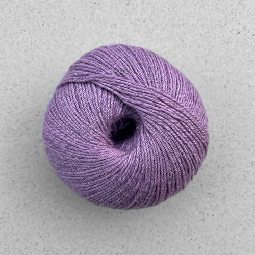 PASCUALI | Puno Winikunka | Strickwolle aus 70% Baumwolle (Bio) und 30% Alpakawolle Alpaka Wolle Alpaca Baby zum Stricken und Häkeln, 1 Knäuel - 50g - Farbe:Orchidee 77