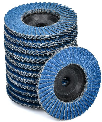 HATANSE 12 Pezzi Dischi Lamellari ø 76 mm x 10 mm Disco Lamellare Grana 40 60 80 120 Dischi Abrasivi per Acciaio Inossidabile Metallo e Legno