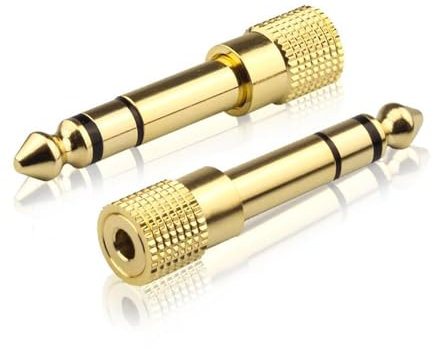Aigital Adattatore Jack Cuffie 6,35 mm maschio a 3.5mm femmina, Connettore Jack 6.35 (1/4) a 3,5 mm (1/8) Placcato in Oro, per Cuffie, Altoparlante,Mixer Audio Chitarra Elettrica ecc