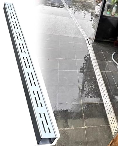 Canale di drenaggio, griglia di drenaggio stretta, kit di trincea in acciaio inossidabile, coperture esterne in acciaio inossidabile 304, canale di drenaggio per vialetti, deviatore d'acqua