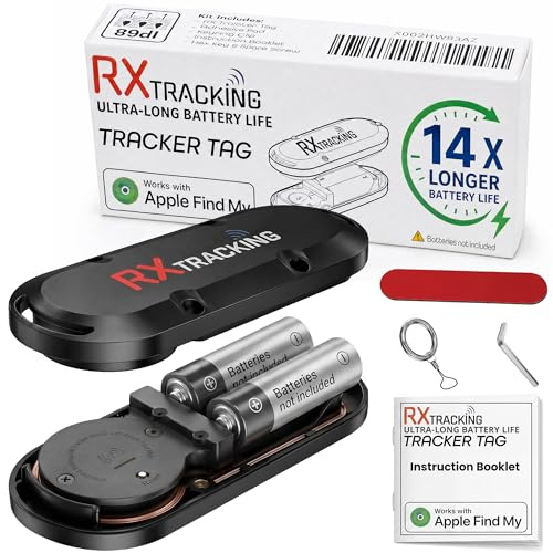 Ultra Long Life Tracker Tag | No Subscription – Works with Apple Find My | 2x AA Battery (14x Longer Life than CR2032) | Vehicle, Car, Bike, Scooter, Motorhome, Caravan, Van, Luggage